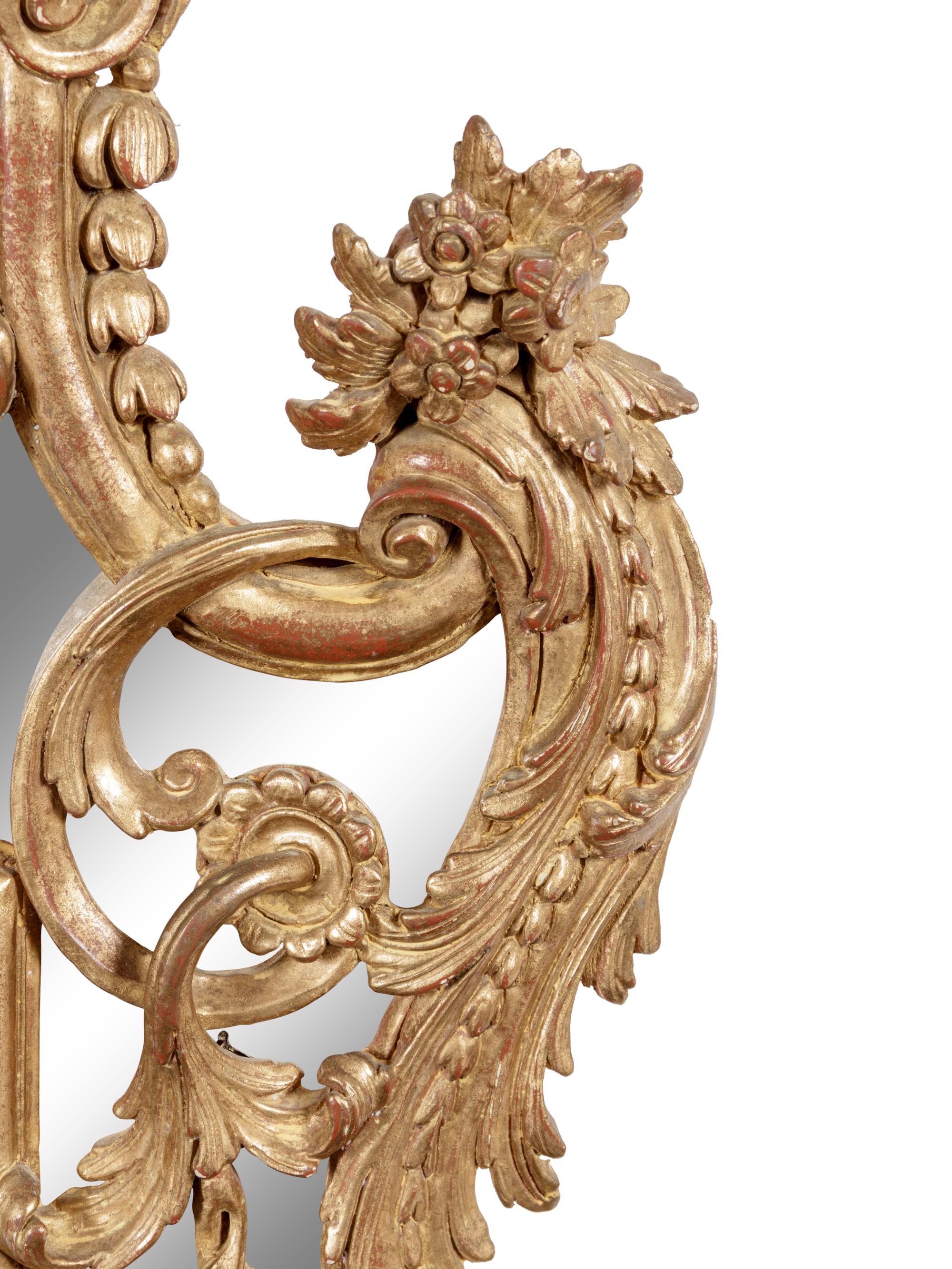 A Pair of Rococo Revival Giltwood Mirrors