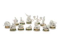 A Group of Twelve Italian Painted Porcelain Zodiac Figures