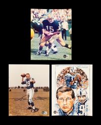 A Group of Johnny Unitas and Bart Starr Signed Autograph Photographs (Beckett Authentication Services Letters),
