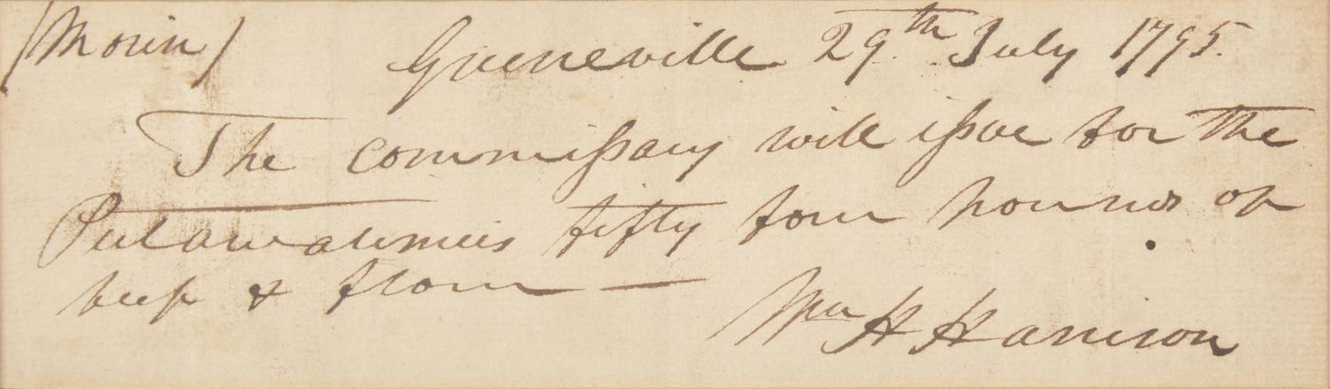 [Presidential] Harrison, William Henry. Manuscript Document, signed