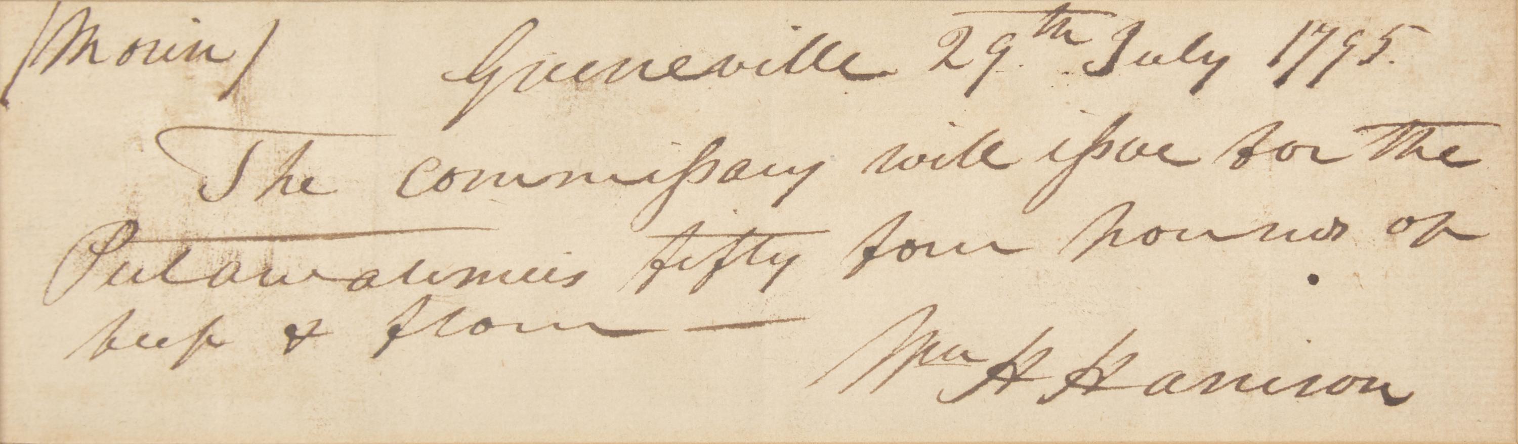 [Presidential] Harrison, William Henry. Manuscript Document, signed