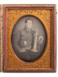 [EARLY PHOTOGRAPHY]. Quarter plate daguerreotype of a fire foreman possibly from New York State.