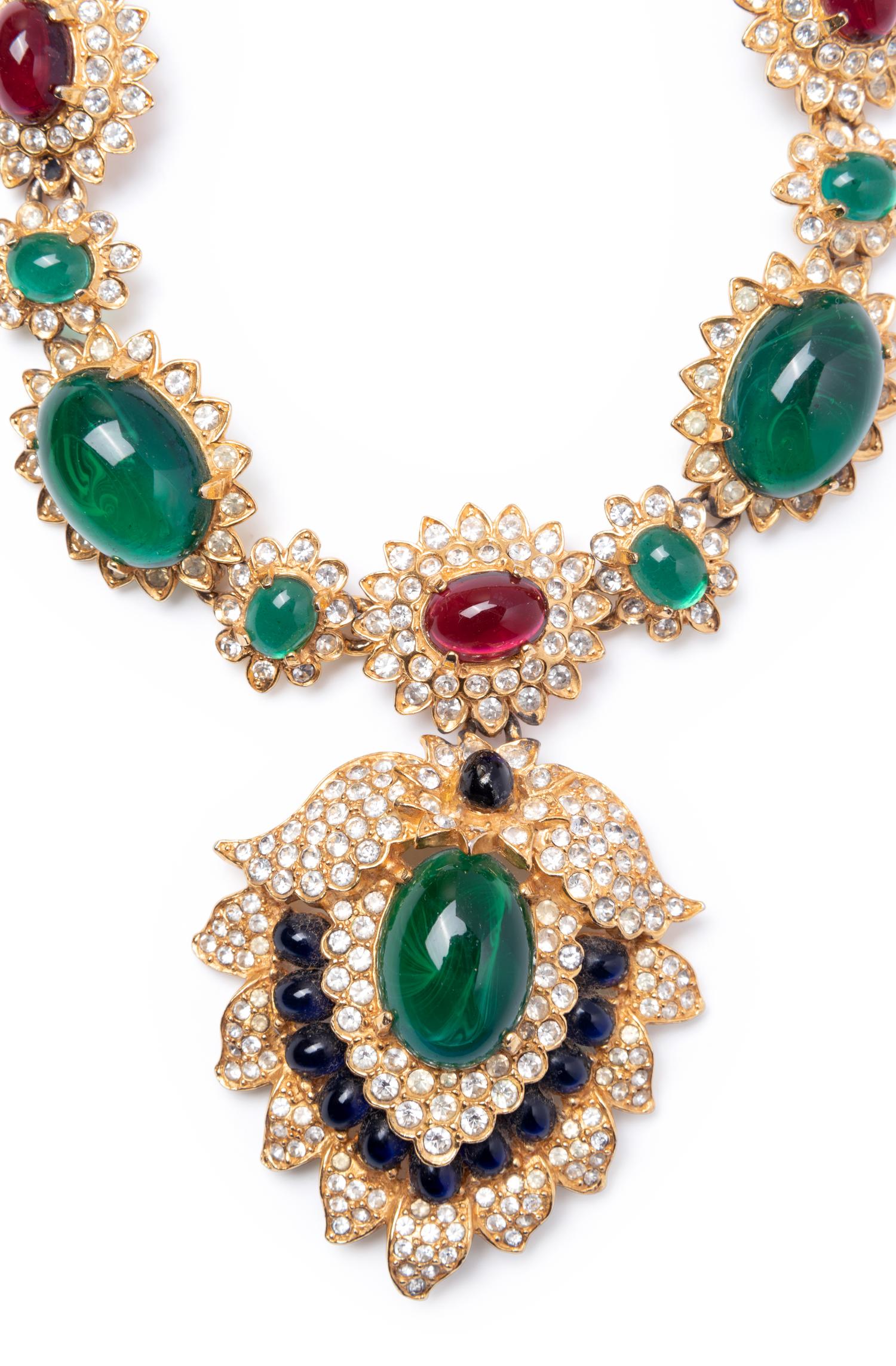 Kenneth Jay Lane Wreath Necklace and Weinberg Ear Clips