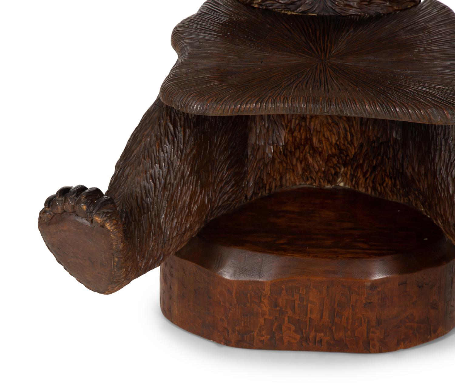 A Swiss Black Forest Bear-form Carved Chair
