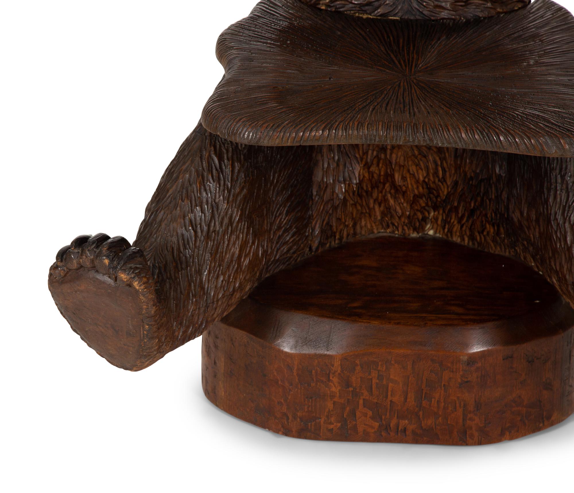 A Swiss Black Forest Bear-form Carved Chair