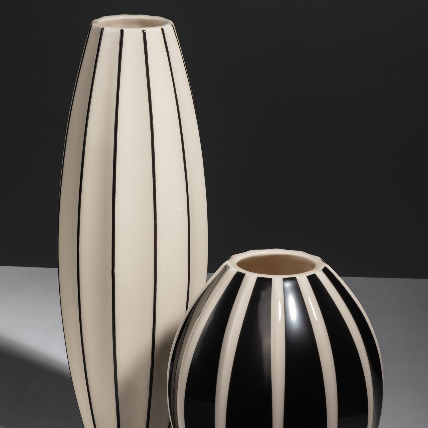 Two Fluted Ceramic Vases, c. 2000 Modernista & UPM, Prague