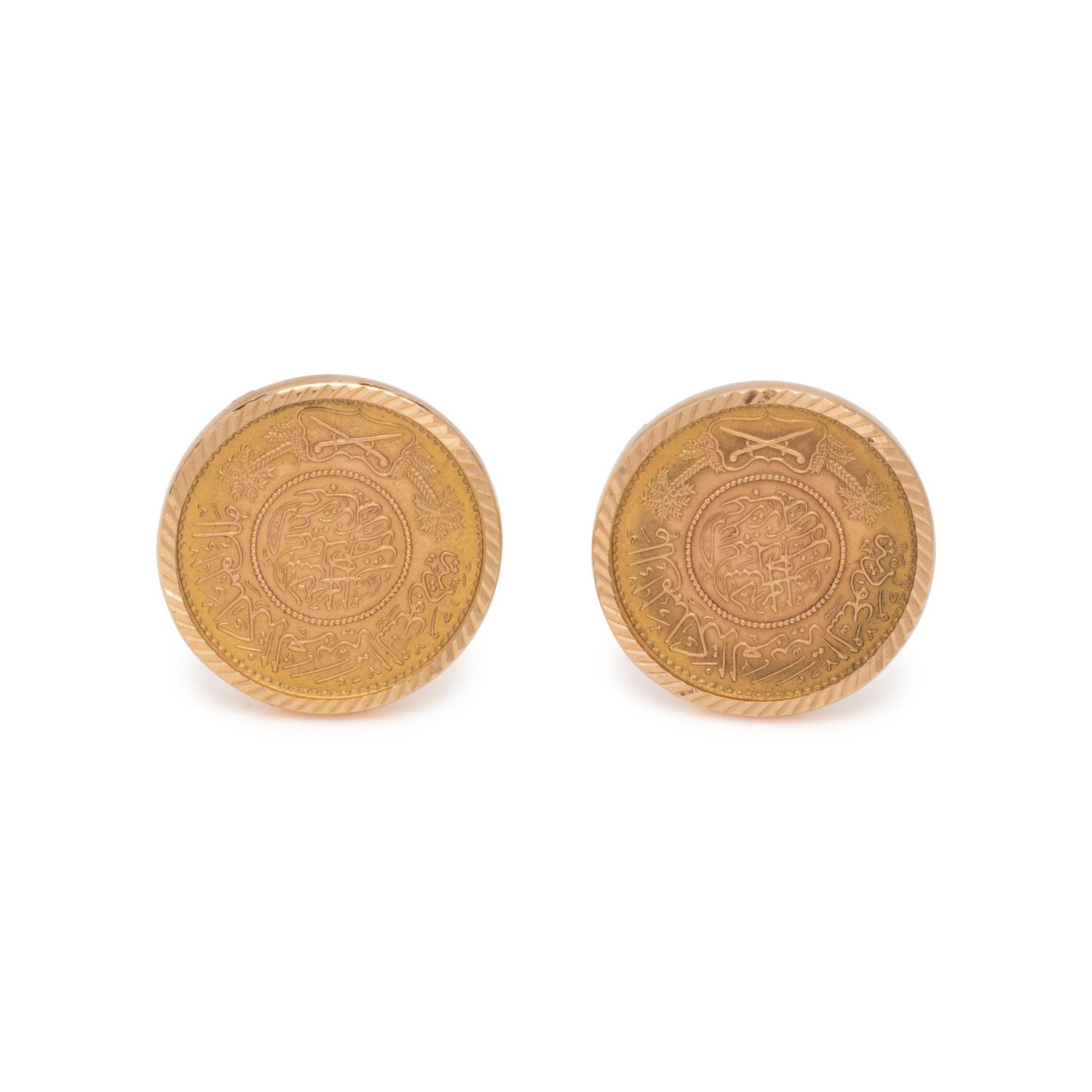 YELLOW GOLD COIN CUFFLINKS