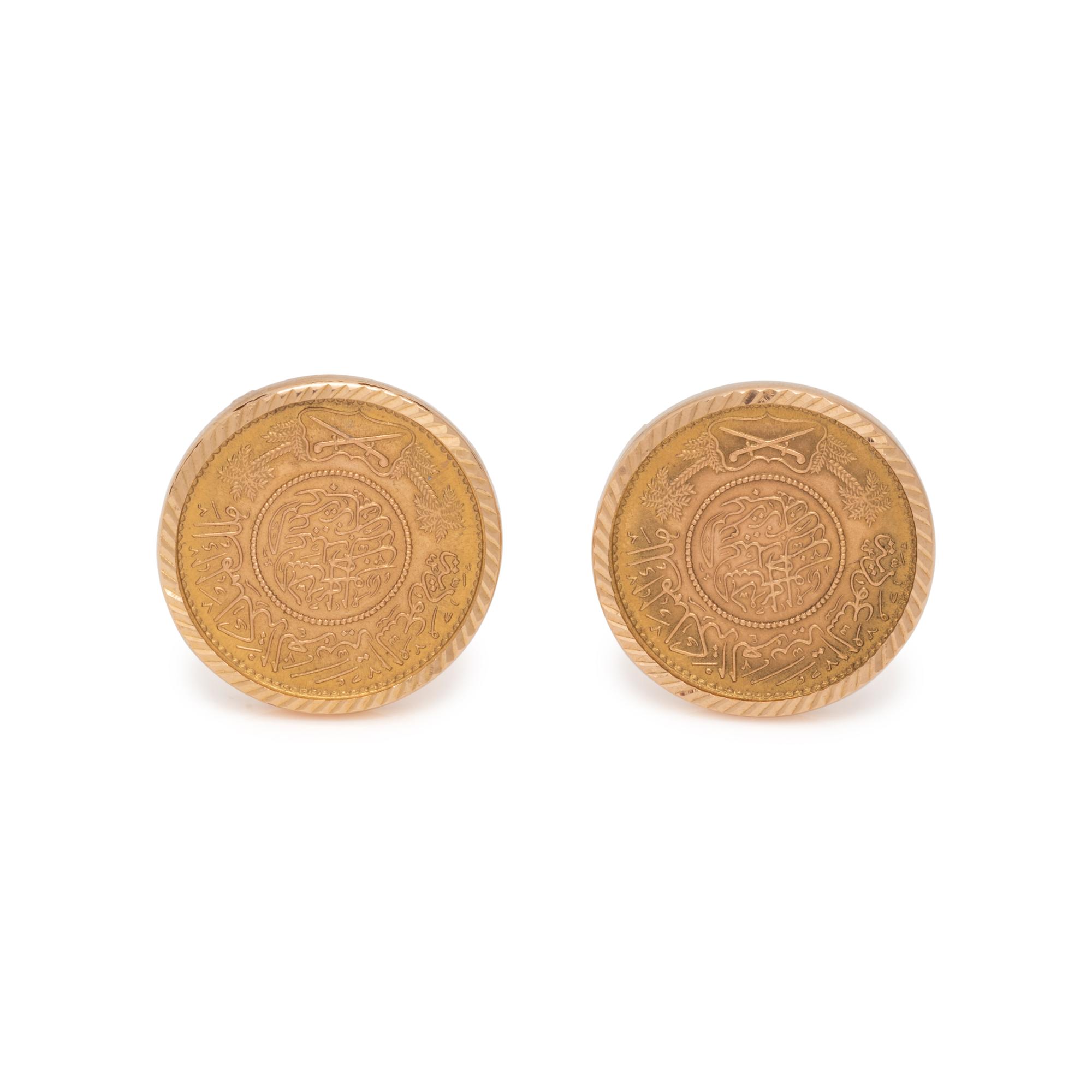 YELLOW GOLD COIN CUFFLINKS