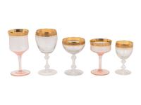 A Collection of Gilt Decorated American Glass Stemware