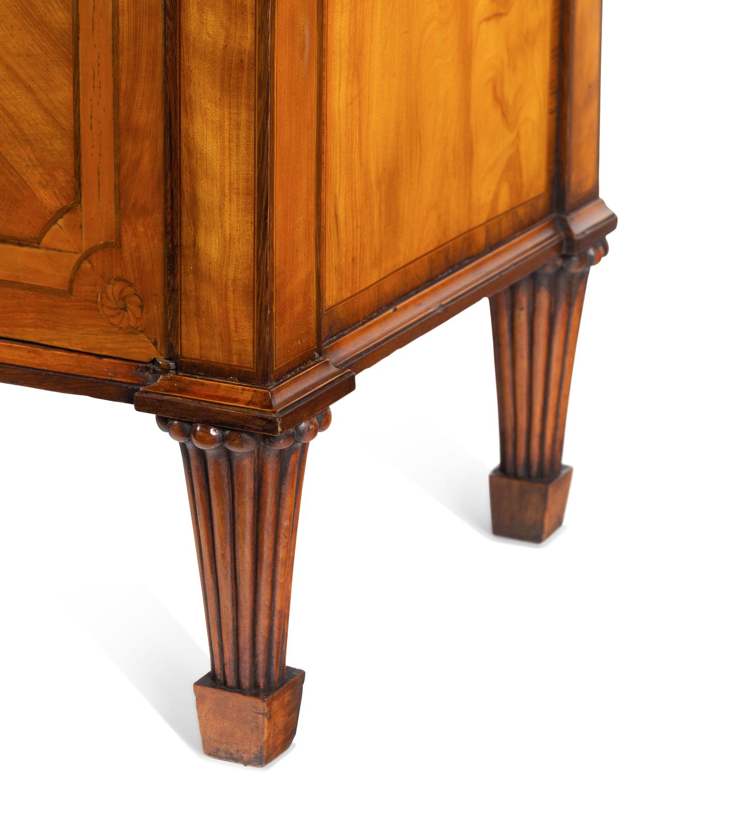 A George III Satinwood, Tulipwood and Amaranth Marquetry Fall-Front Secrétaire