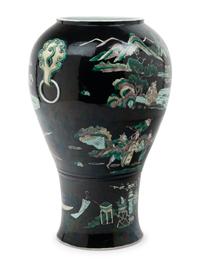 A Chinese Famille Noire Porcelain Vase