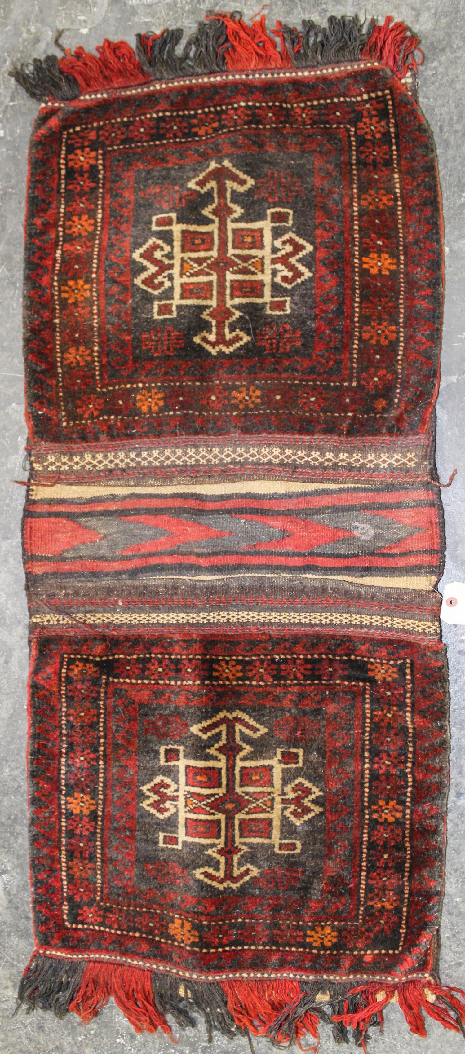 A Saddle Bag 3 feet 10 inches x 1 foot 9 inches.