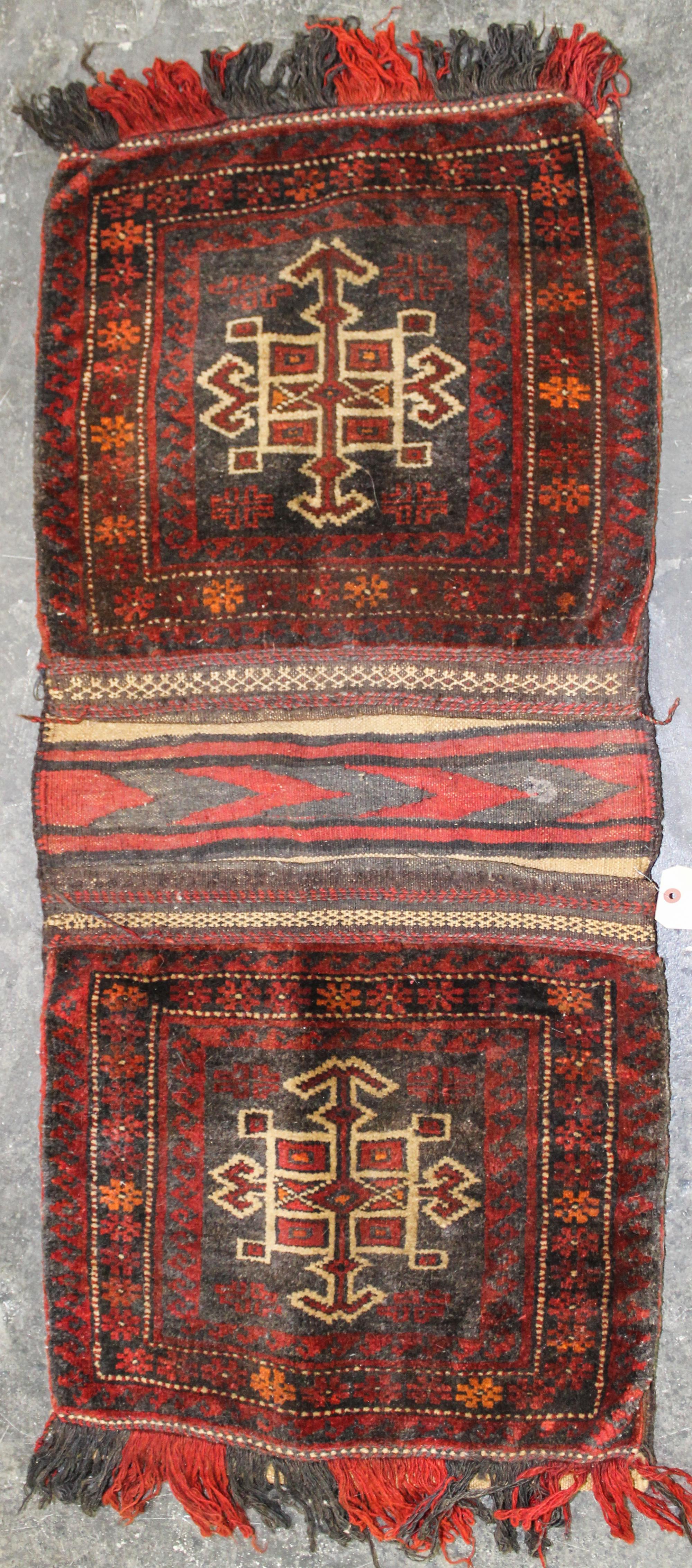A Saddle Bag 3 feet 10 inches x 1 foot 9 inches.