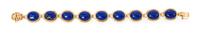 A 14 Karat Yellow Gold and Lapis Lazuli Bracelet, 12.70 dwts.