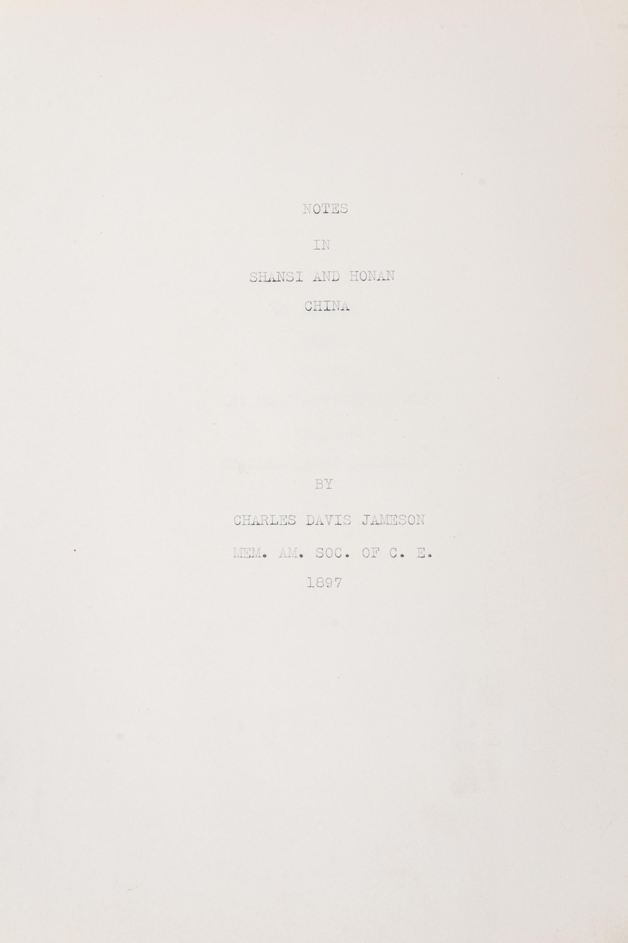 (ASIAN) Archive, including photos, manuscripts, and reports, from 19th-century American engineer in China, Charles Davis Jameson