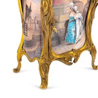 A French Gilt Bronze and Enamel Table Cabinet