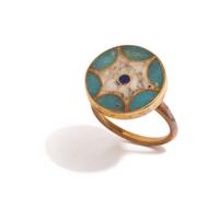 YELLOW GOLD AND HARDSTONE STAR RING