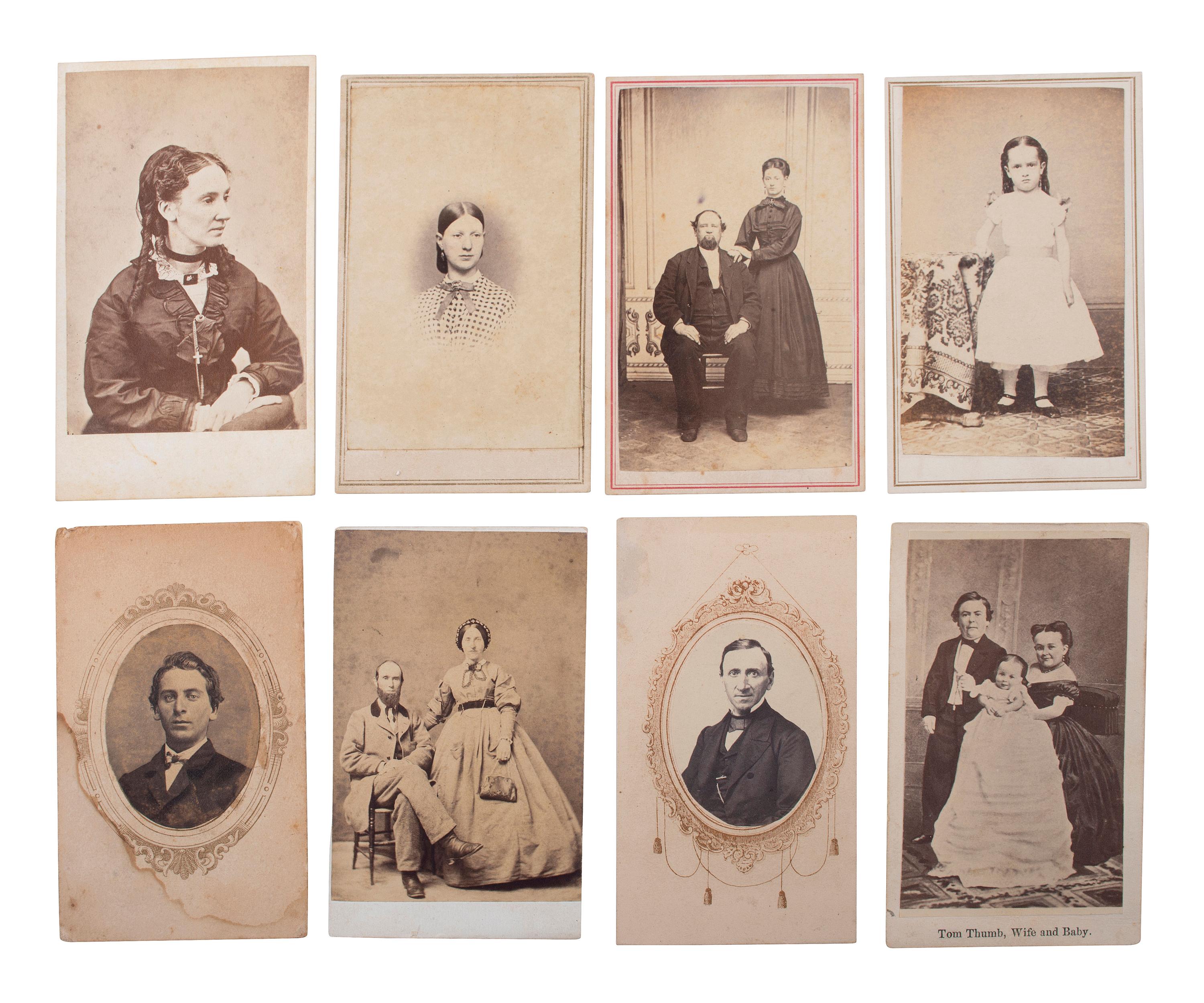 [EARLY PHOTOGRAPHY]. A collection of daguerreotypes, ambrotypes, tintypes, & CDVs.