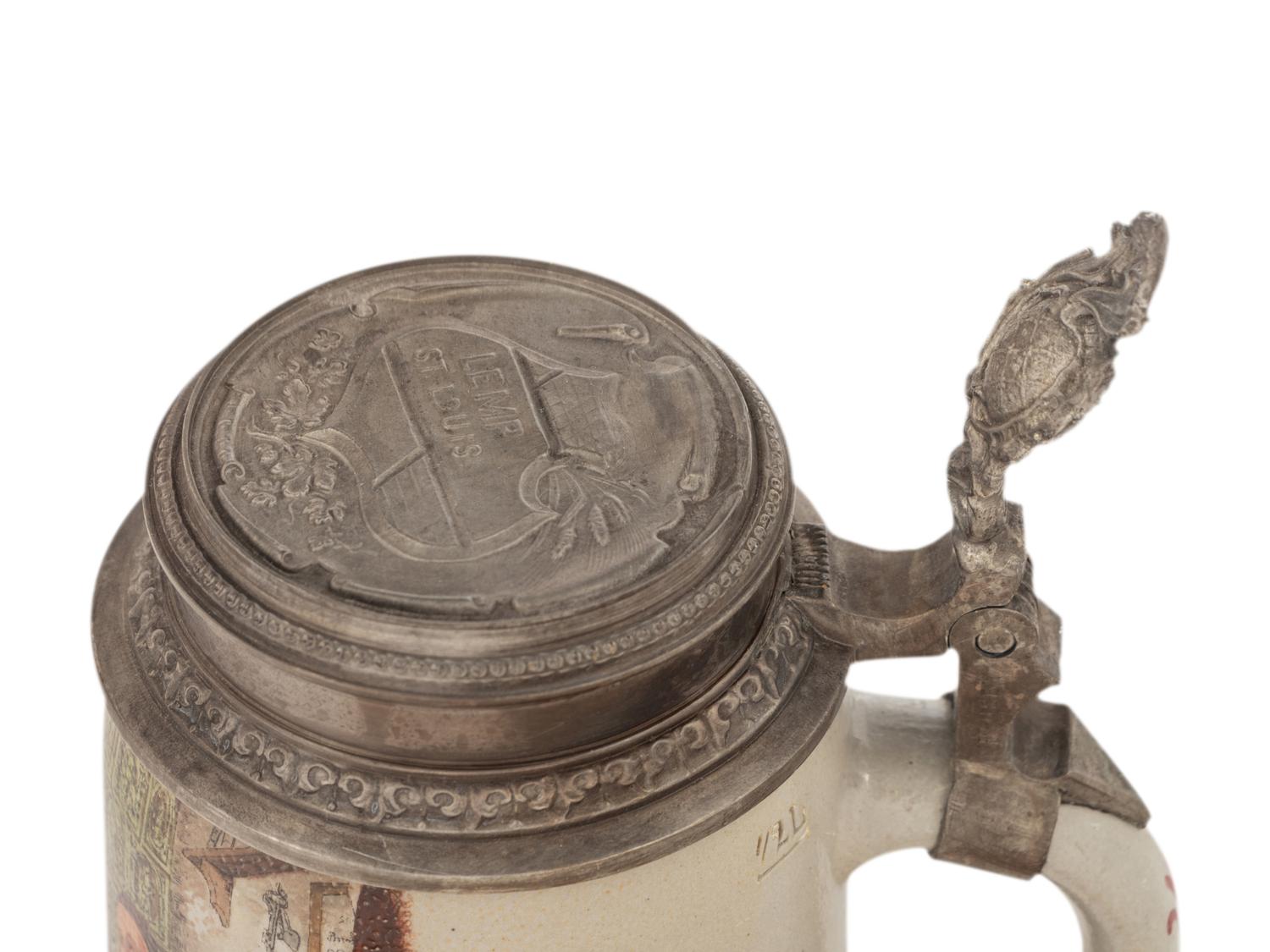 An American Stoneware and Pewter Stein