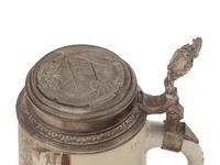 An American Stoneware and Pewter Stein