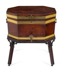 A George III Brass Mounted Mahogany Cellarette on Stand
