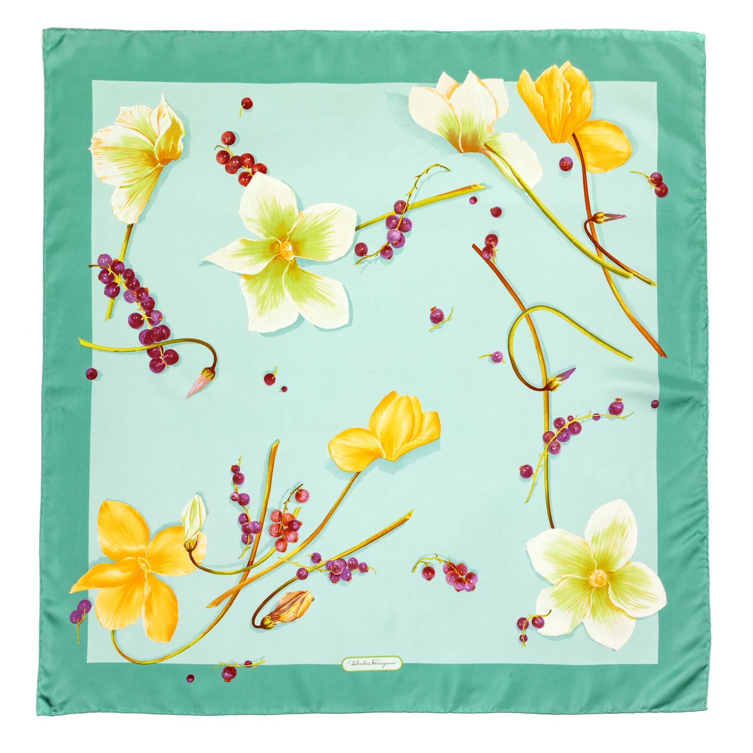 Salvatore Ferragamo Silk Scarf, 1990-2000s