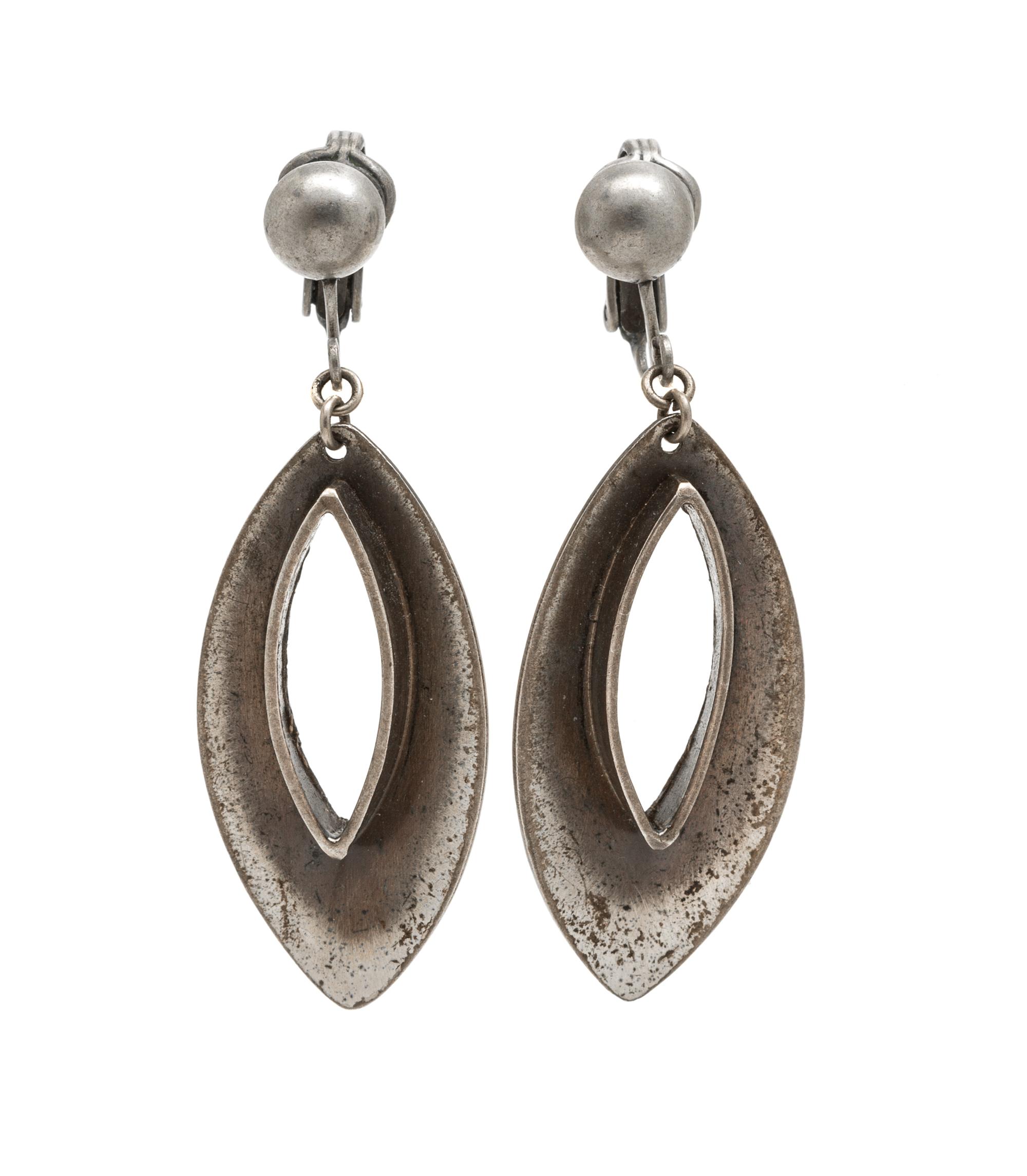 A Collection of Mid-Century Modern Sterling Silver Earclips, Nita Lustig, 11.80 dwts.