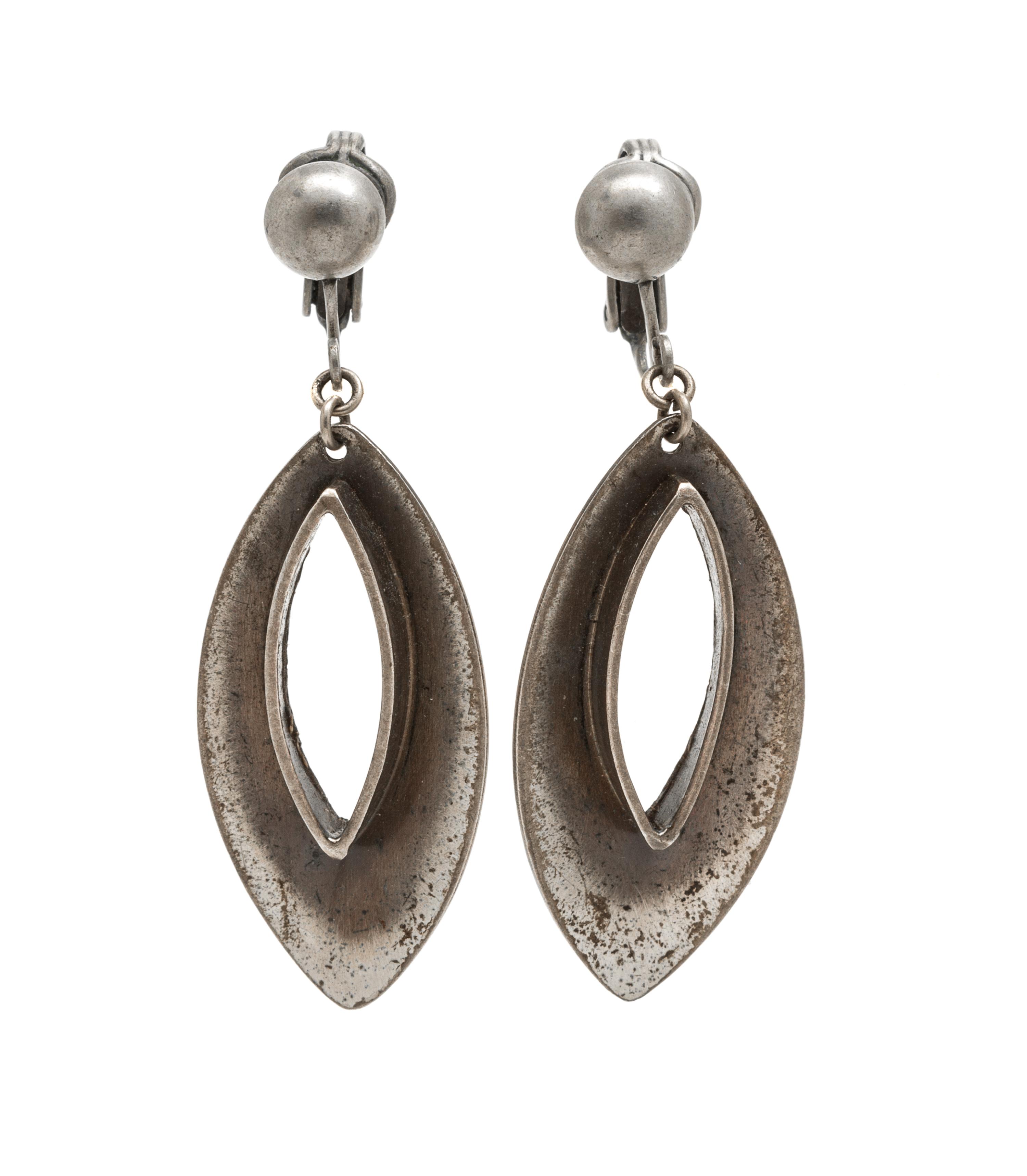 A Collection of Mid-Century Modern Sterling Silver Earclips, Nita Lustig, 11.80 dwts.