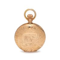ELGIN, 14K YELLOW GOLD HUNTER CASE POCKET WATCH