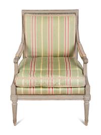 A Louis XVI Style Painted Fauteuil — 18TH/19TH CENTURY
