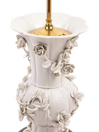 A Blanc-de-Chine Porcelain Baluster Vase Mounted as a Lamp