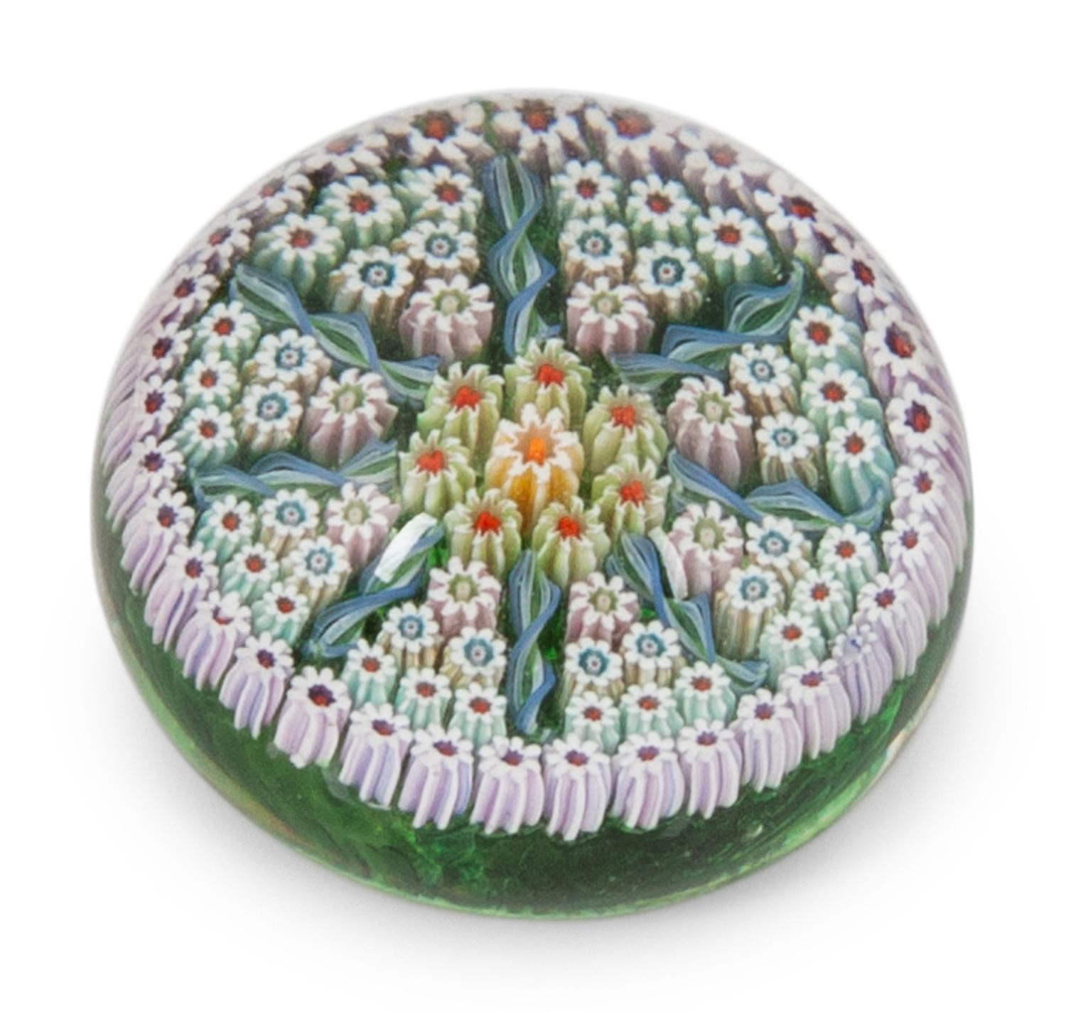 A Large Group of Caned and Blown Glass Paperweights