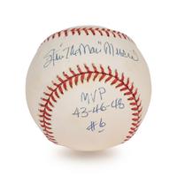 A Group of Stan Musial Signed Autograph Items Including a Limited Stat Baseball and John F. Kennedy Photograph (Beckett Authentication Services Certified),