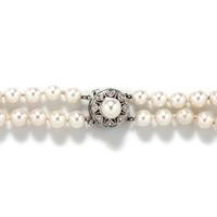 DOUBLE STRAND CULTURED PEARL NECKLACE