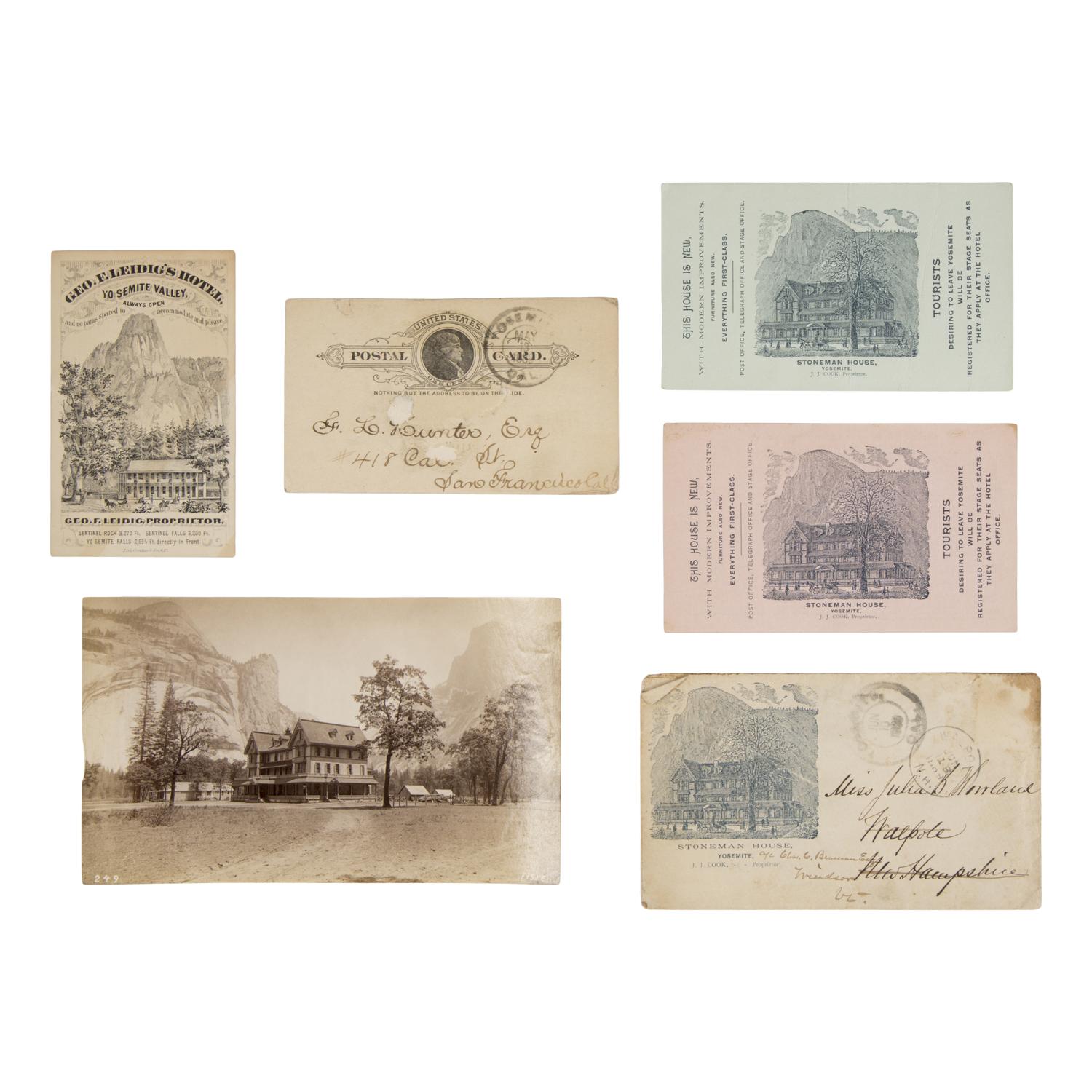 [Yosemite]. A group of 5 items related to Stoneman House, including: