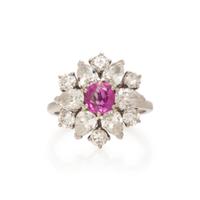 PINK SAPPHIRE AND DIAMOND RING
