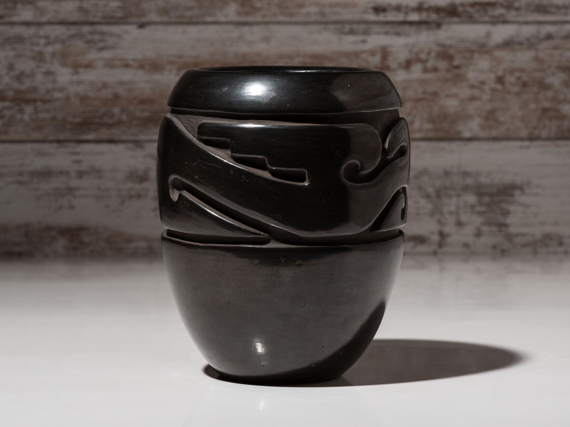 Carved Blackware Jar