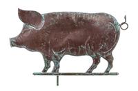 A Molded Copper Pig Weathervane Length 26 1/2 inches. — 19TH CENTURY