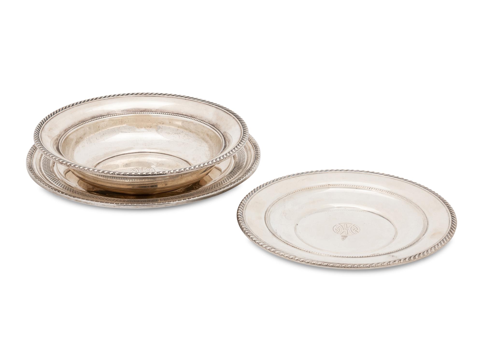 Three Gorham Silver Monogrammed Dishes