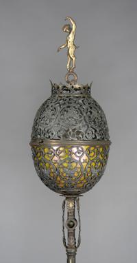 A Pair of Iron and Gilt Bronze Torcheres, Oscar B. Bach, Height 77 inches.