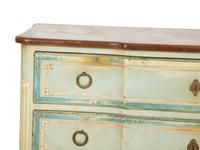 A French Gilt Metal-Mounted Painted and Parcel Gilt Commode