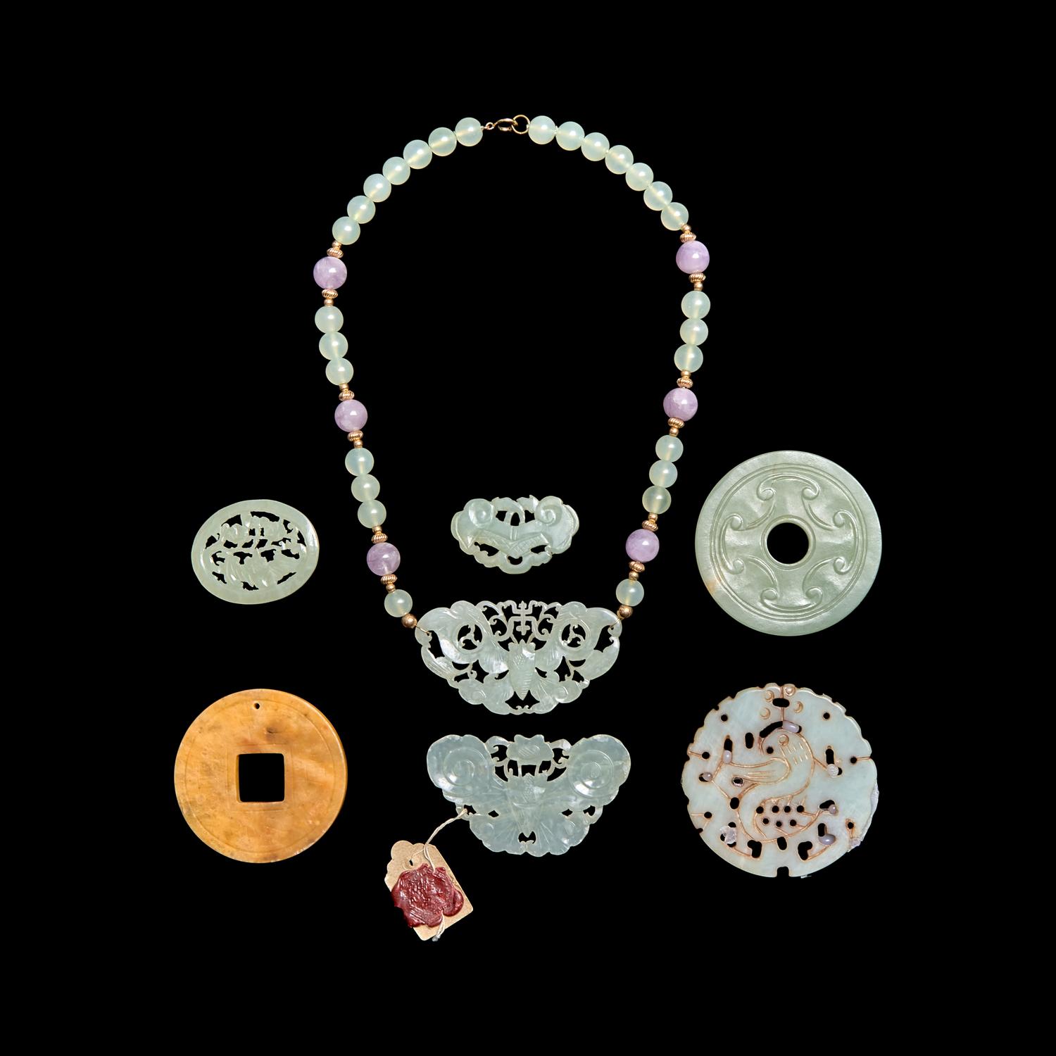 Seven Chinese Jade Pendants