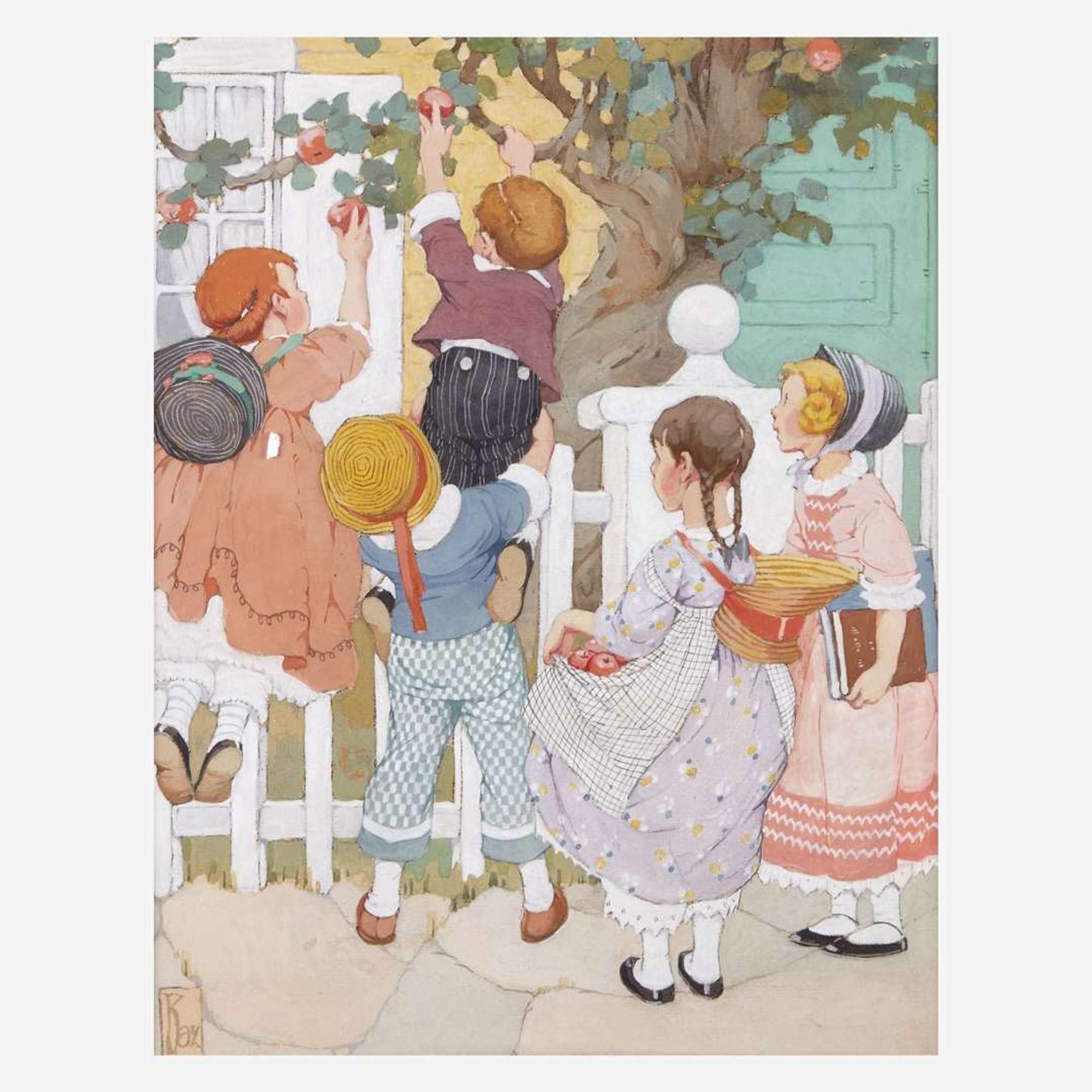 Gertrude Alice Kay (American, 1884-1939) Cover Illustration and Frontispiece from 'Adventures in Our Street'