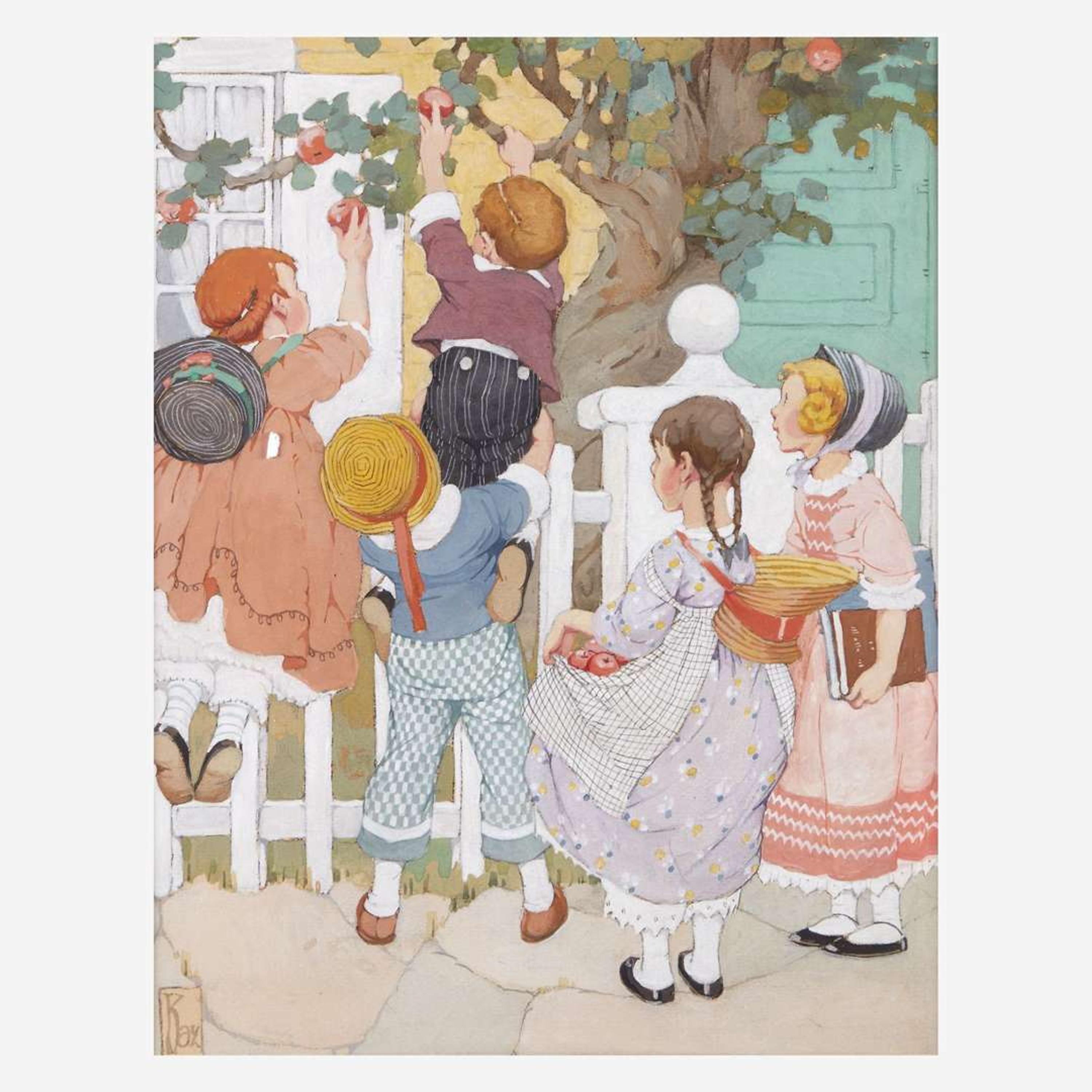Gertrude Alice Kay (American, 1884-1939) Cover Illustration and Frontispiece from 'Adventures in Our Street'