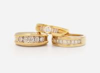 A Group of Men's Diamond Rings