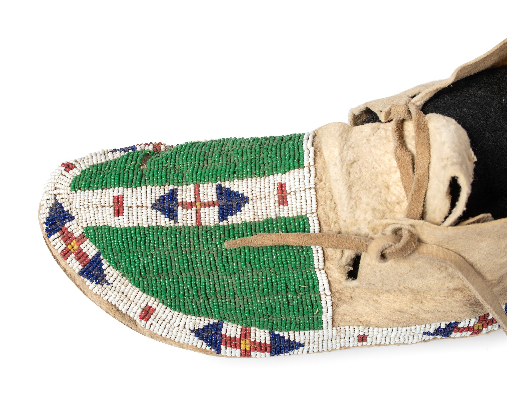 Sioux Beaded Hide Moccasins