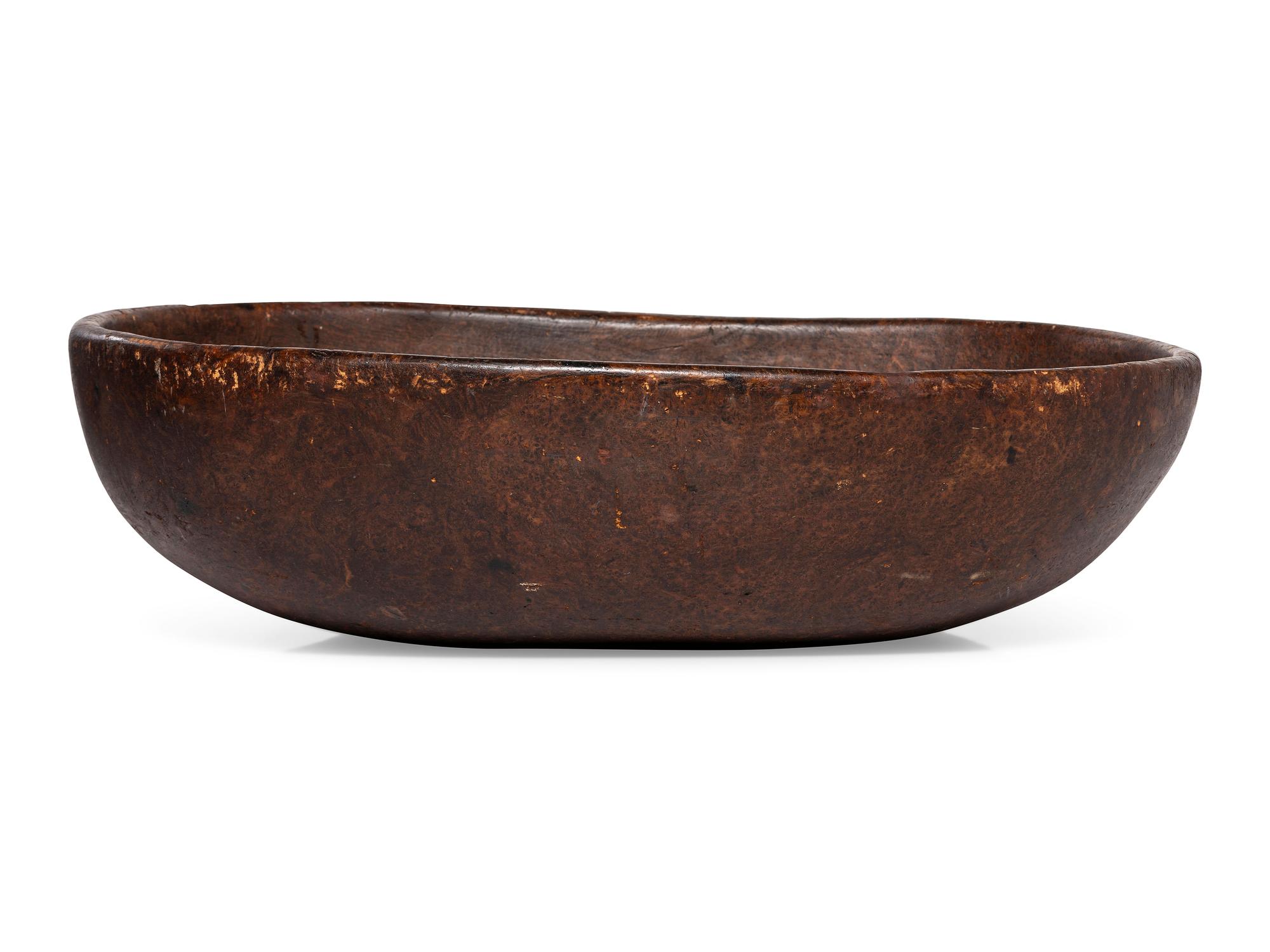 A Large Burl Maple or Ash Dough Bowl