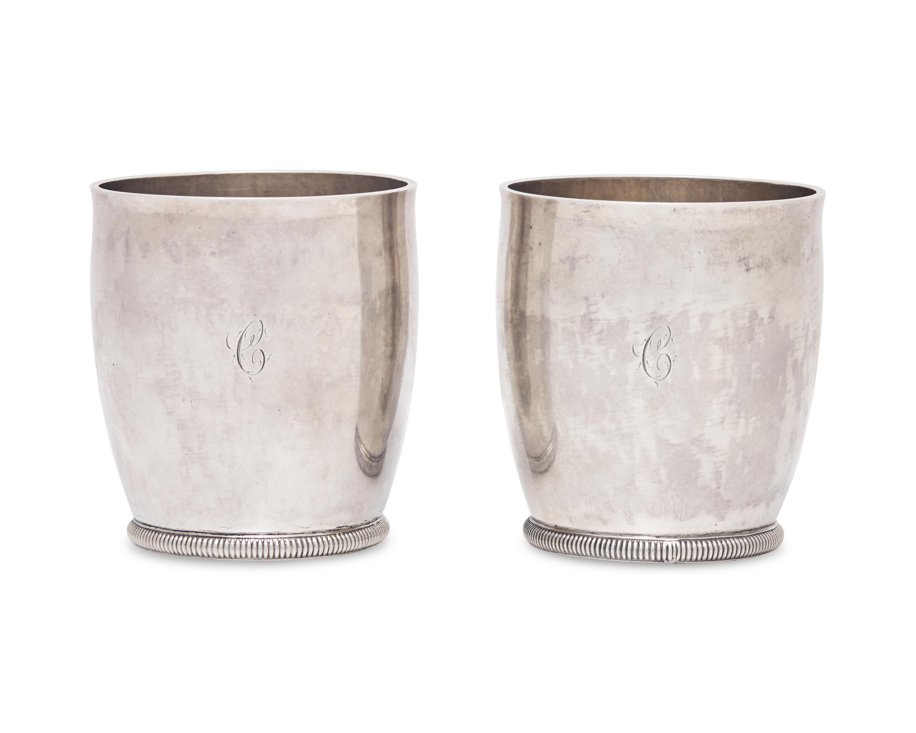 A Pair of Federal Coin Silver Julep Cups