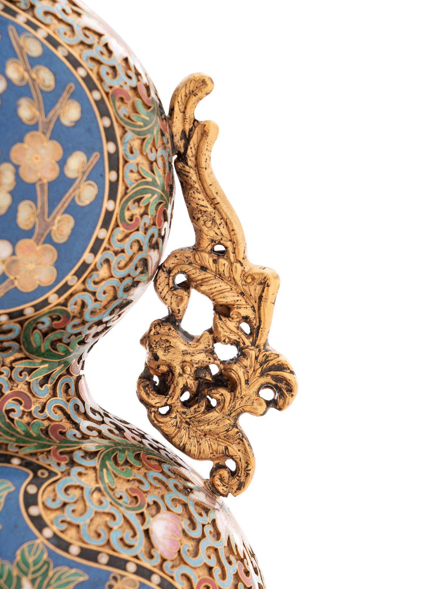 Two Chinese Cloisonné Enameled Articles