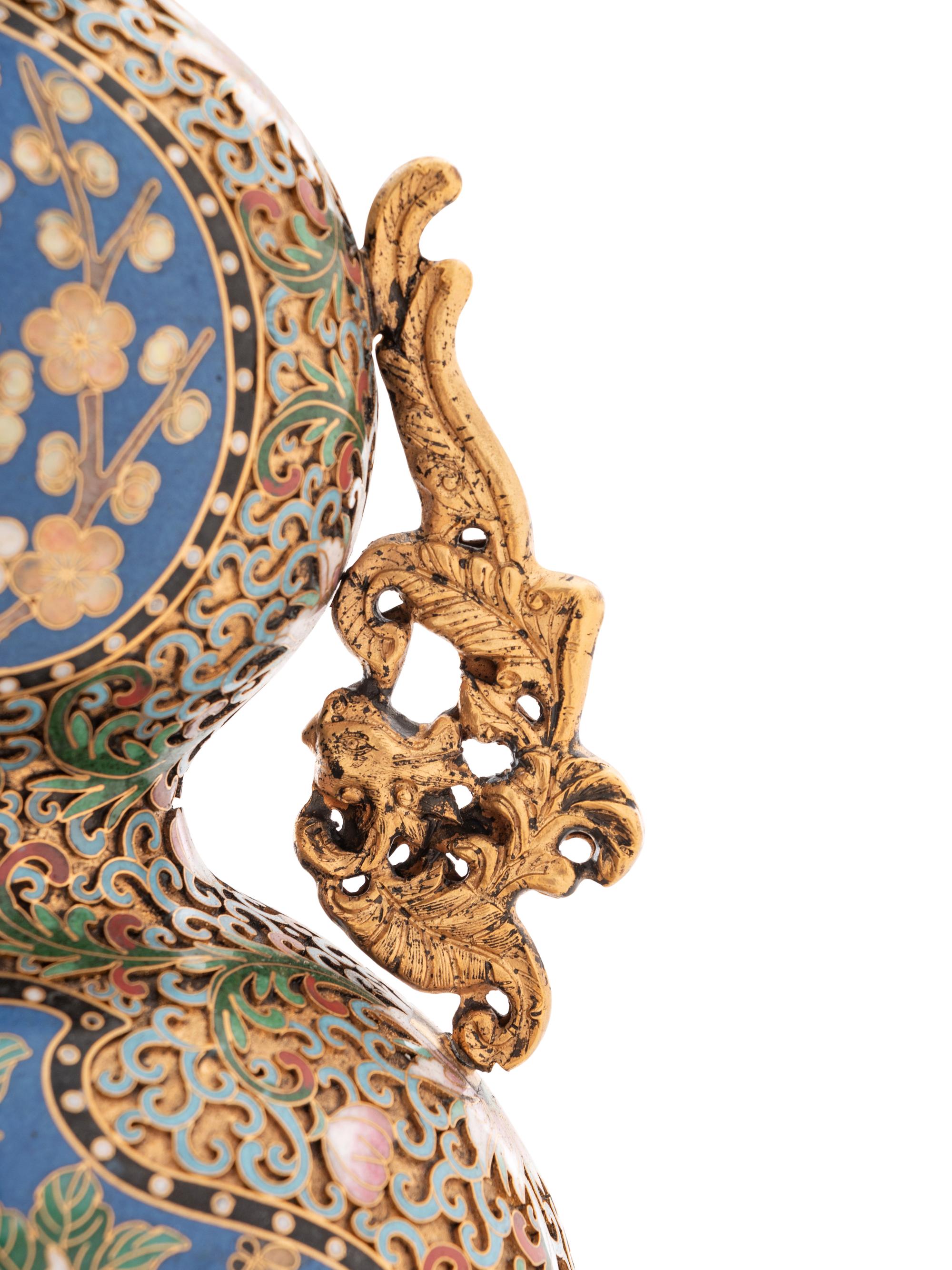 Two Chinese Cloisonné Enameled Articles